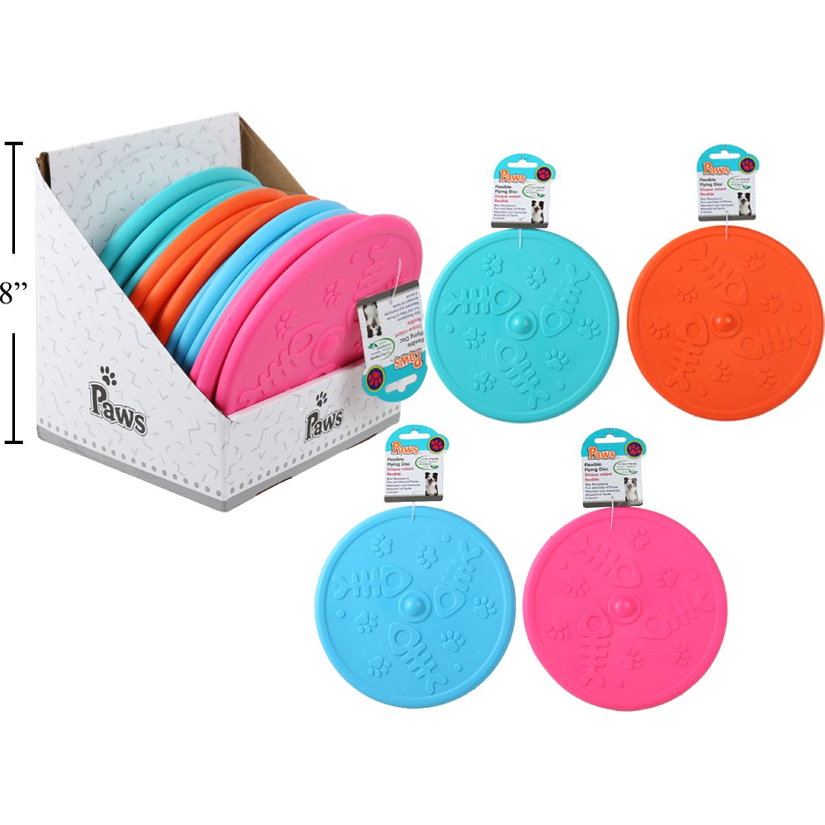 Disco volador freesbe flexible 7.75 " (1pza) (Viene en colores variados al azar)