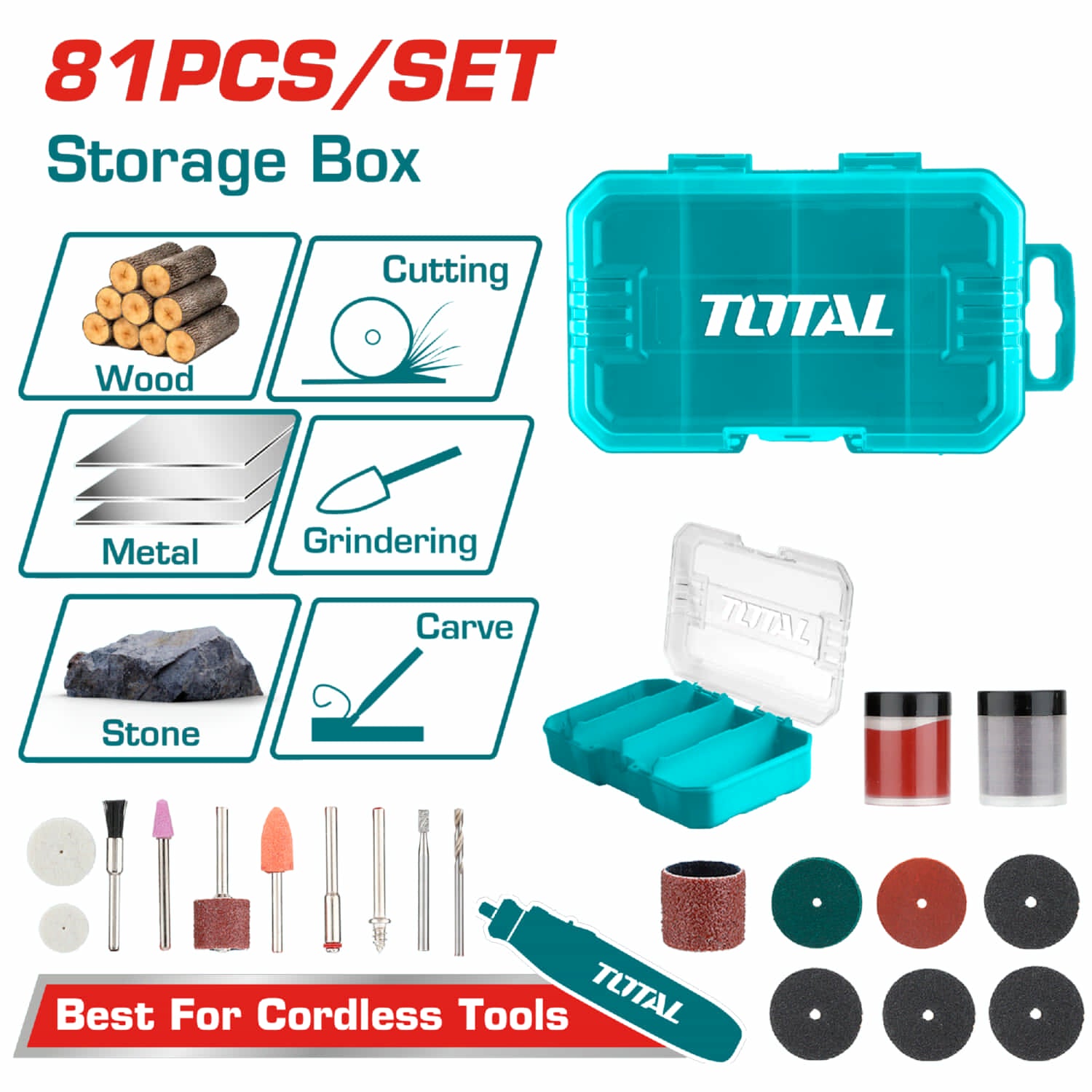 Mototool Set de Accesorios 81 Piezas . Conjunto Multifunción. Mini Drill Set (puntas, brocas, ruedas) motortool
