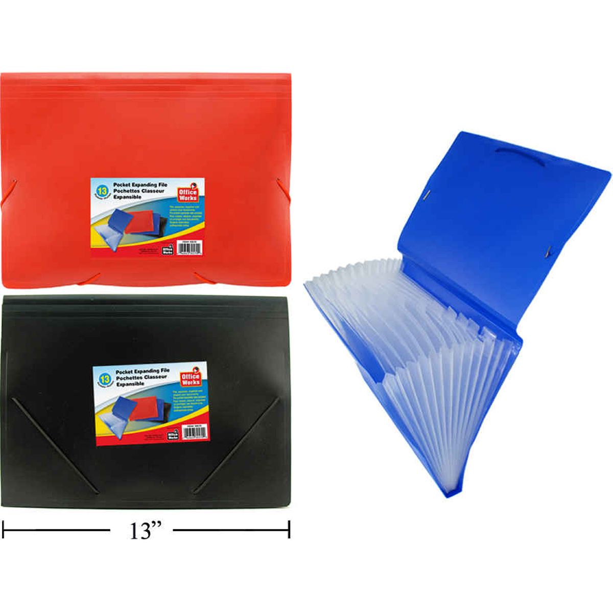 Carpeta porta documentos de 13 bolsillos 13x9.5 " (1pza) (Viene en colores variados al azar)