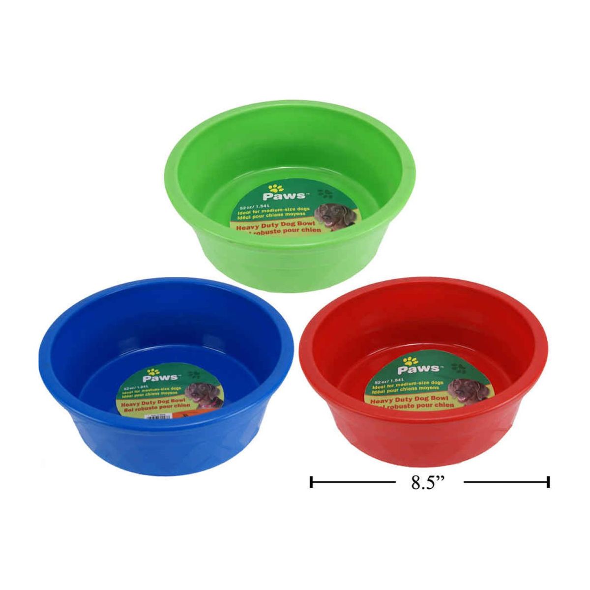 50oz Tazon mascota 8.5 "Dia.x2.85" (1pza) (Viene en colores variados al azar)