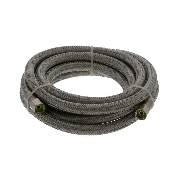 Manguera de acero inoxidable de 120" para máquina de hielo rosca 1/4" NPT