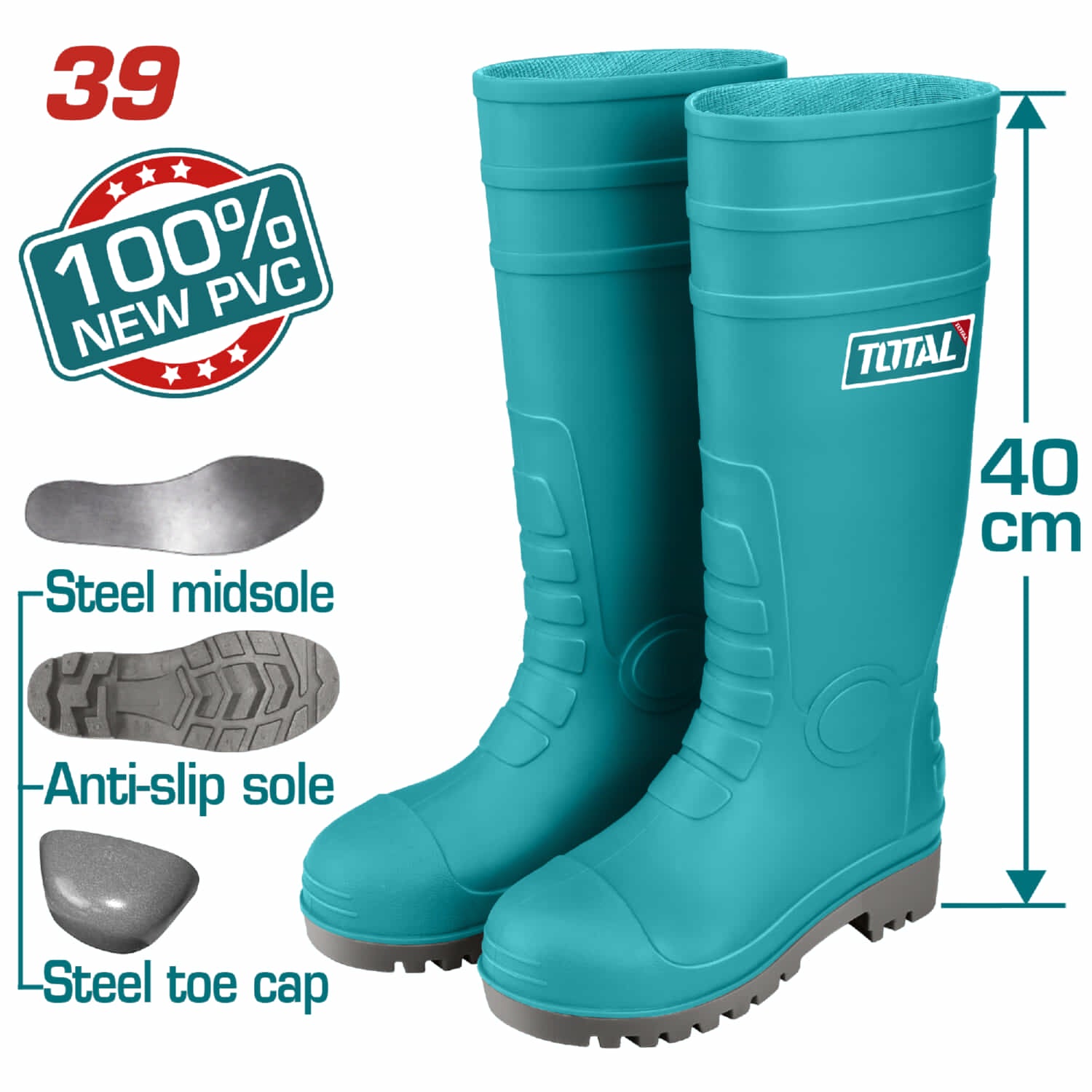 Botas de caucho punta y entresuela de acero