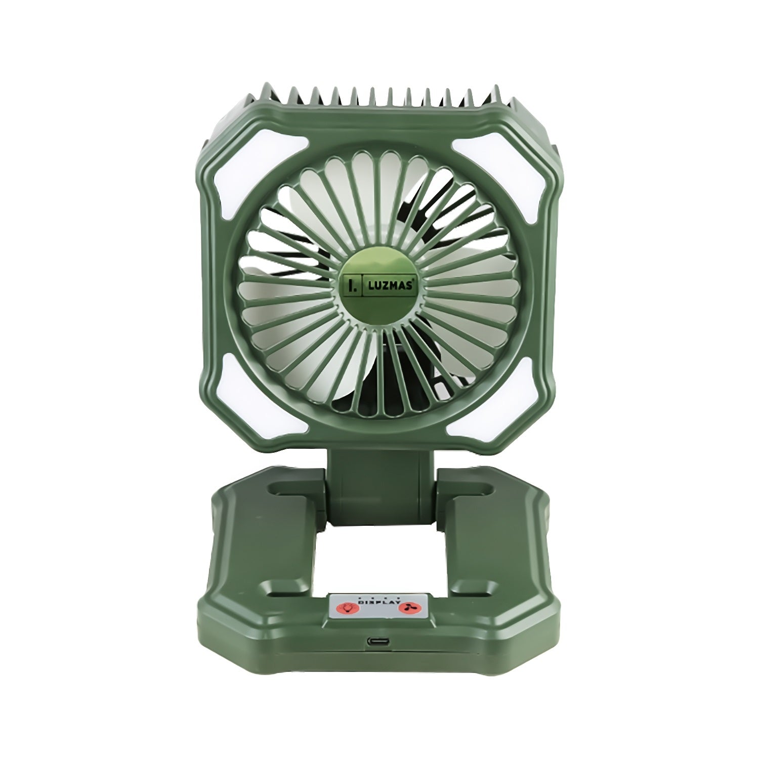 Abanico portátil recargable con luz LED 6500K.