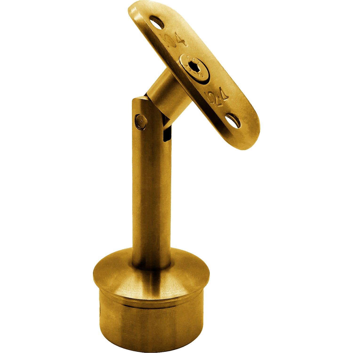 Soporte de baranda poste Movil para tubo 42.4 mmx 1.5 mm BRONCE Brillante 304SS PVD