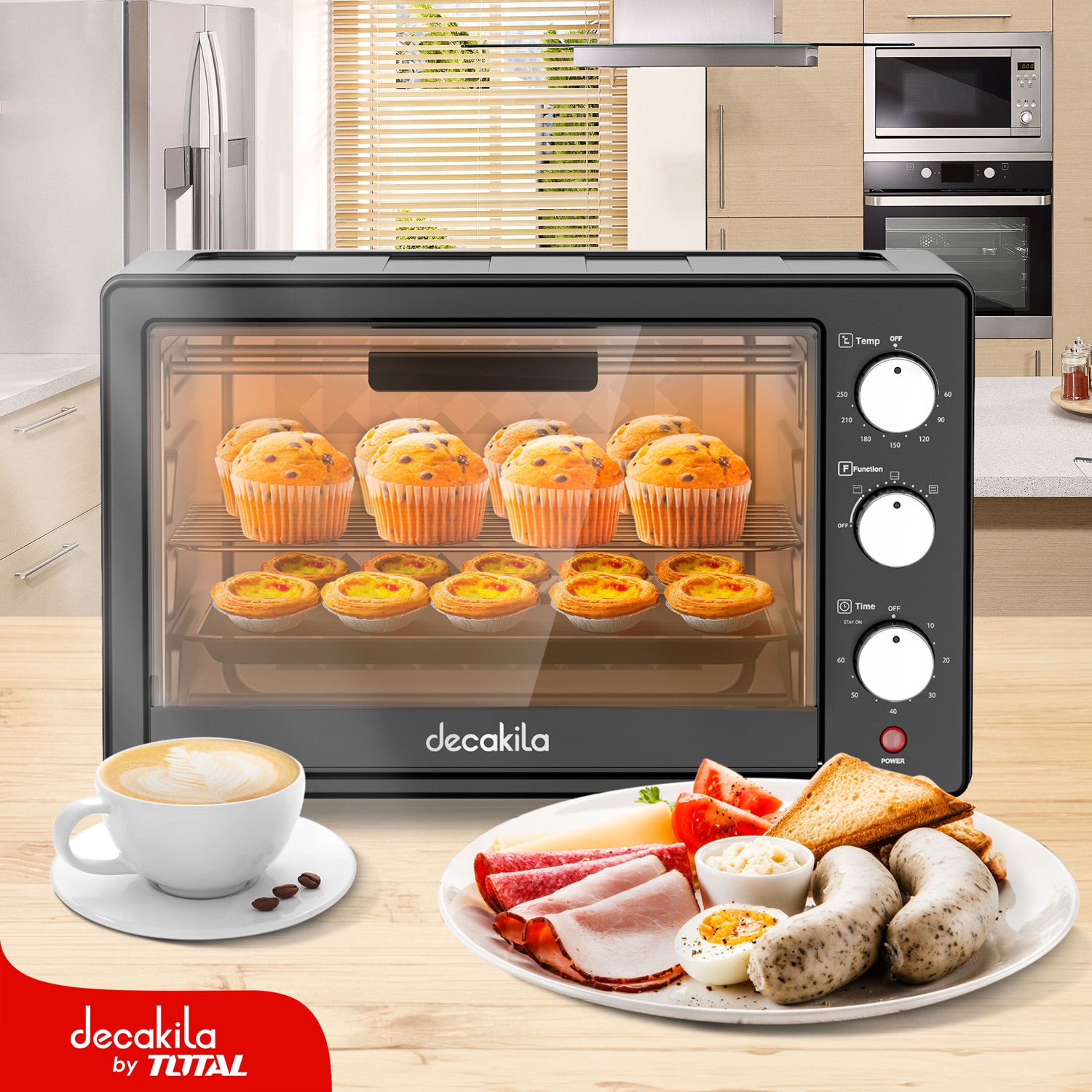 Horno Tostador 22L 1000W 120V Funciones De Calentamiento