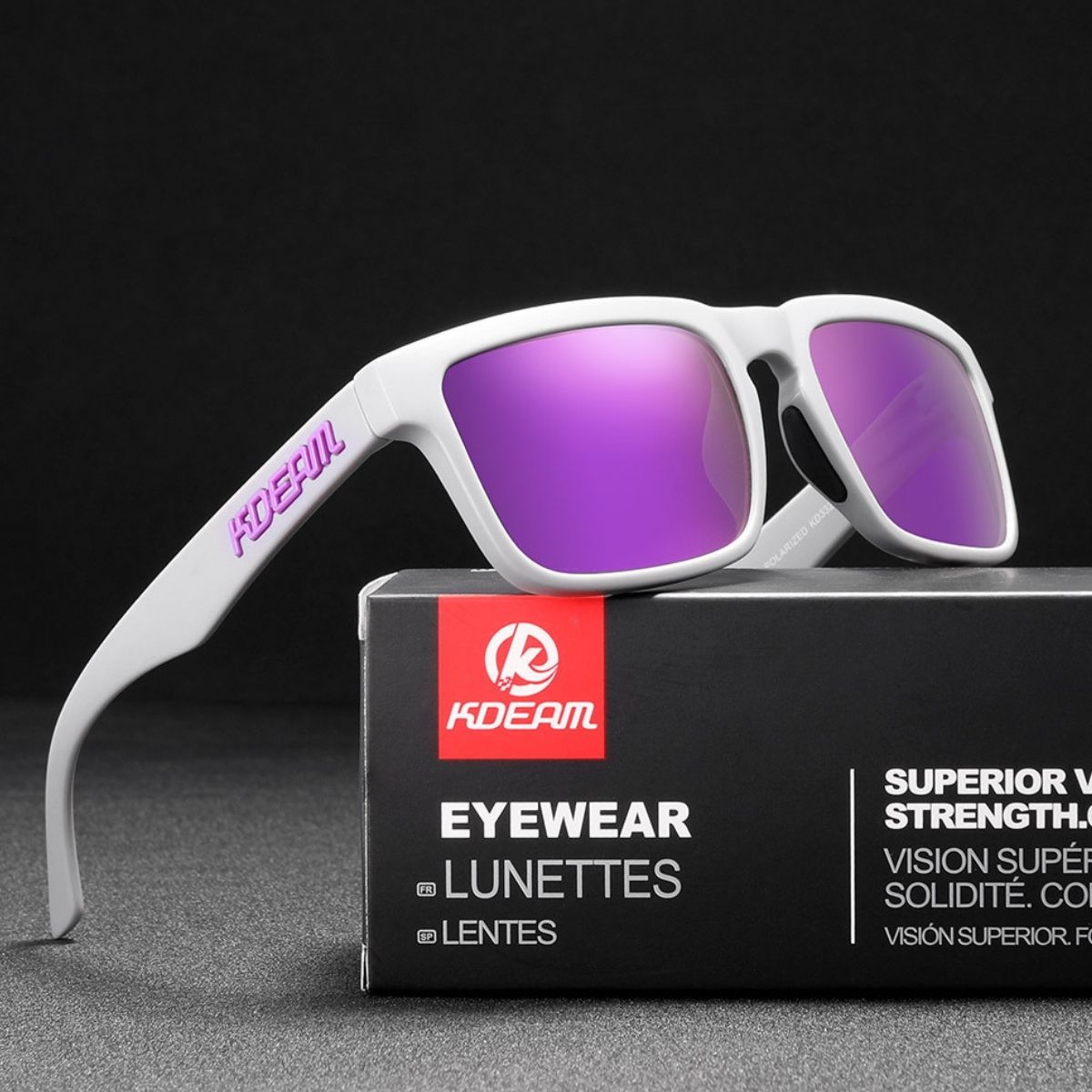 Lentes de Sol Polarizados UV400 Unisex, Protección Antirreflejo para Conducir, Pesca y Actividades al Aire Libre.(Incluye Estuche).Lente Violeta Espejo