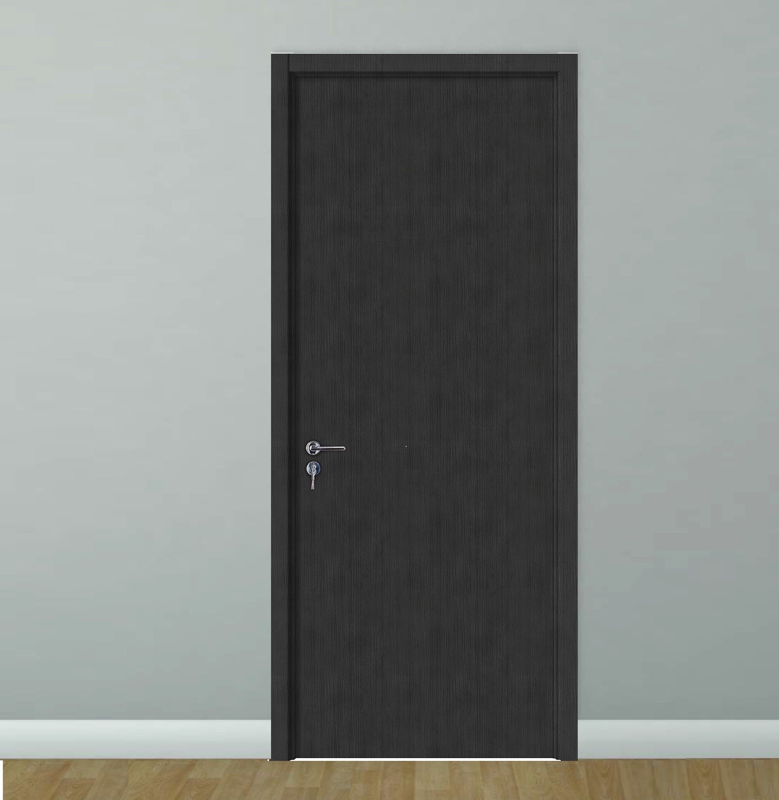 Puerta WPC 45mm madera interior Wengue Recamara 100x215cm incluye marco completo y herrajes altisima calidad y resistencia