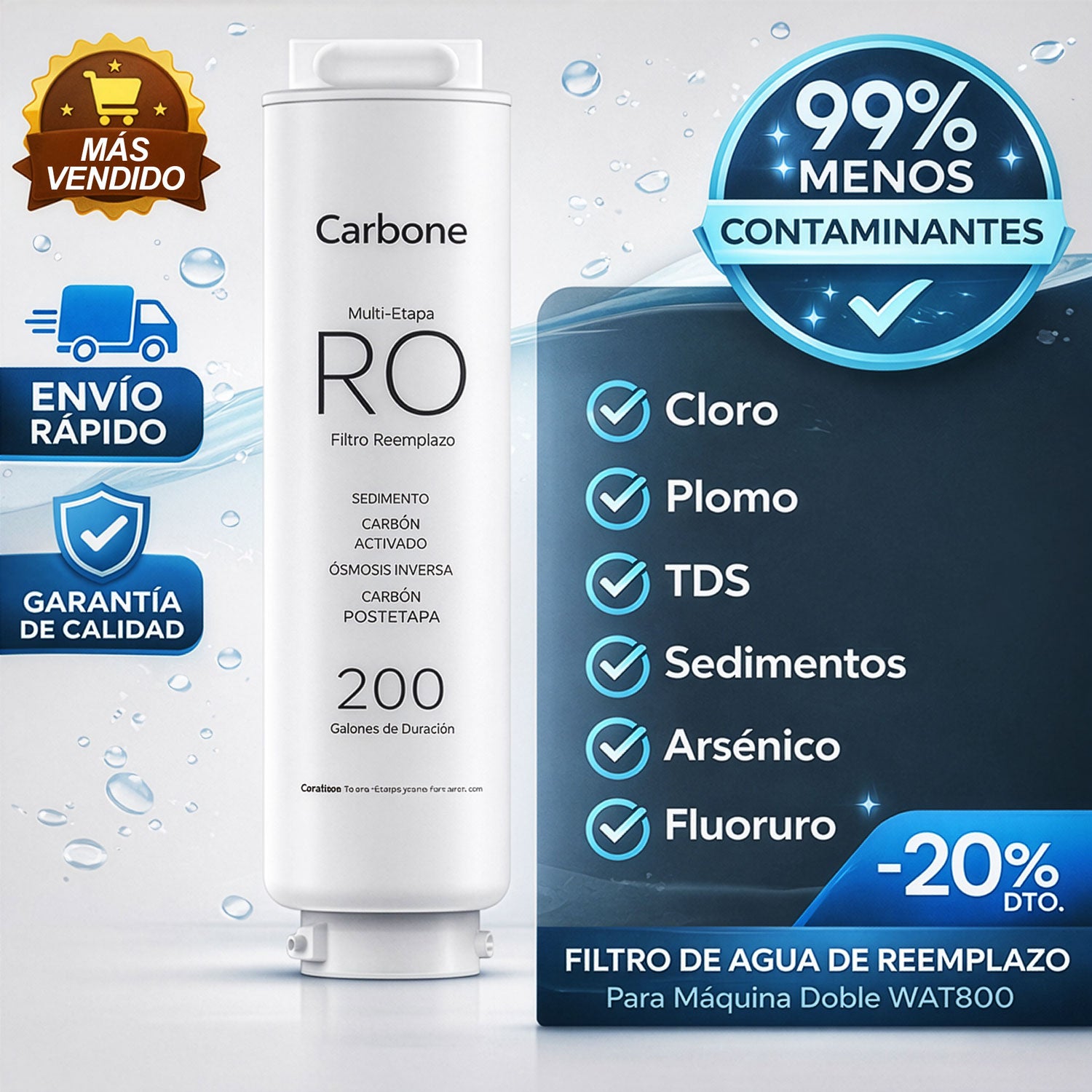 Filtro compuesto 4 en 1 para WAT800