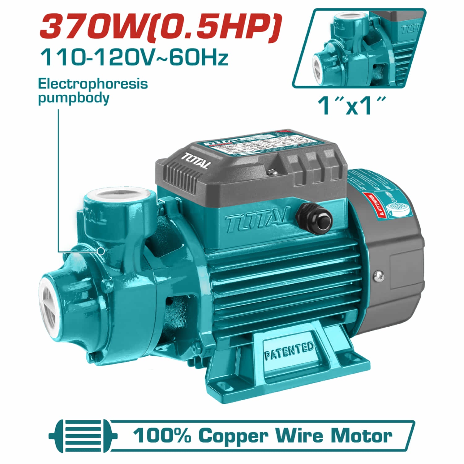 Bomba de agua periferica 370W (0.5HP) 110V/60htz