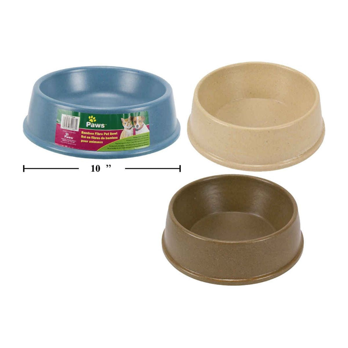 8.5 "Dia.x2.75" H Tazón de mascotas fibra de bambú (1pza) (Viene en colores variados al azar)