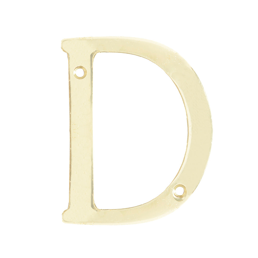 Letra D slim 4" latón brillante Lock