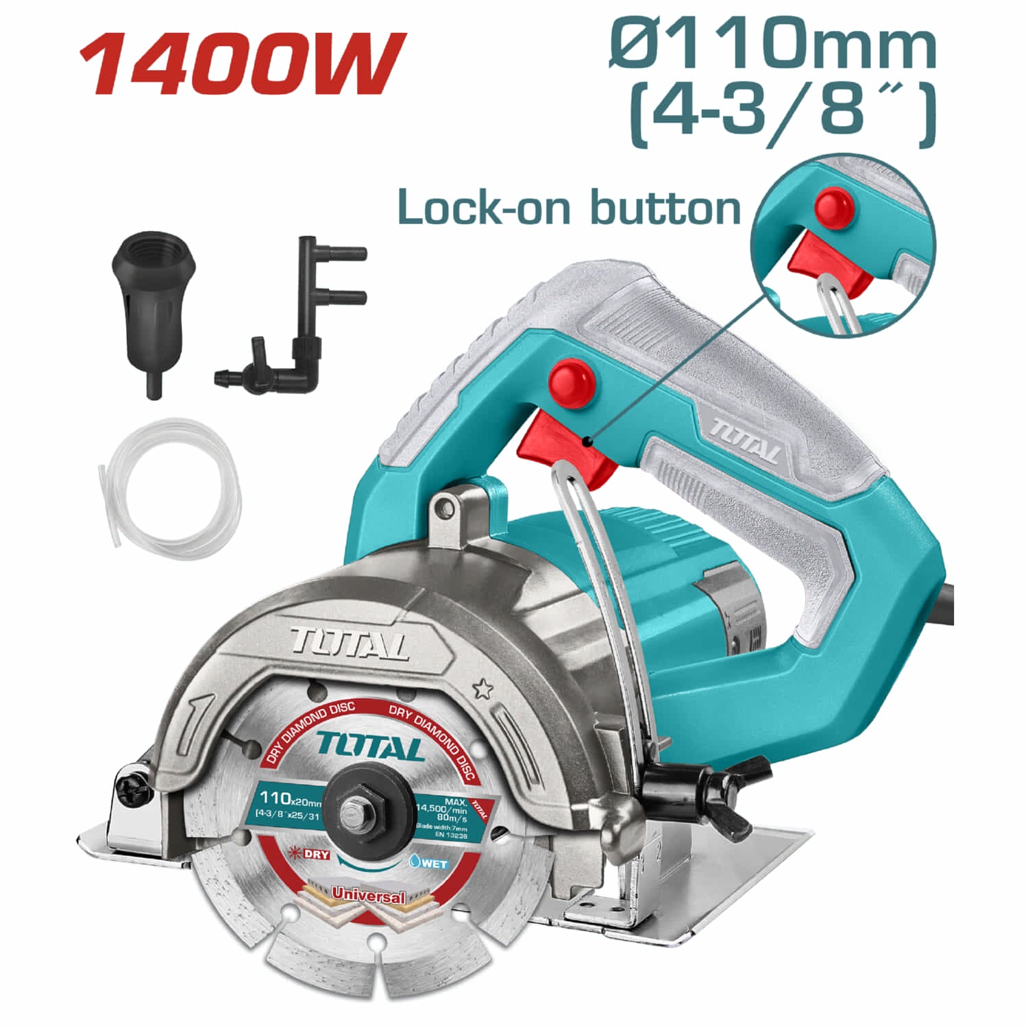 Sierra marmol cortadora baldosas 1400W 13000rpm Max de corte: 1-3/8"