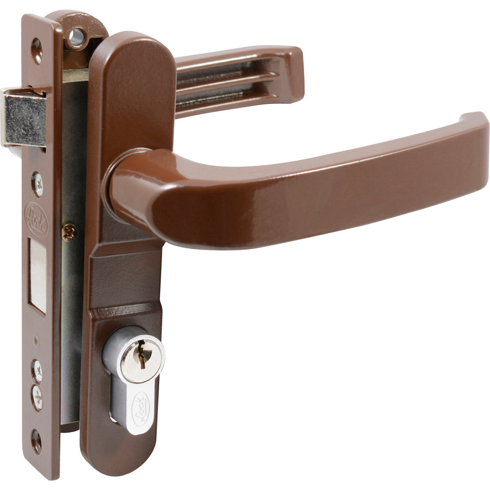 Cerradura para puerta de aluminio color café Lock