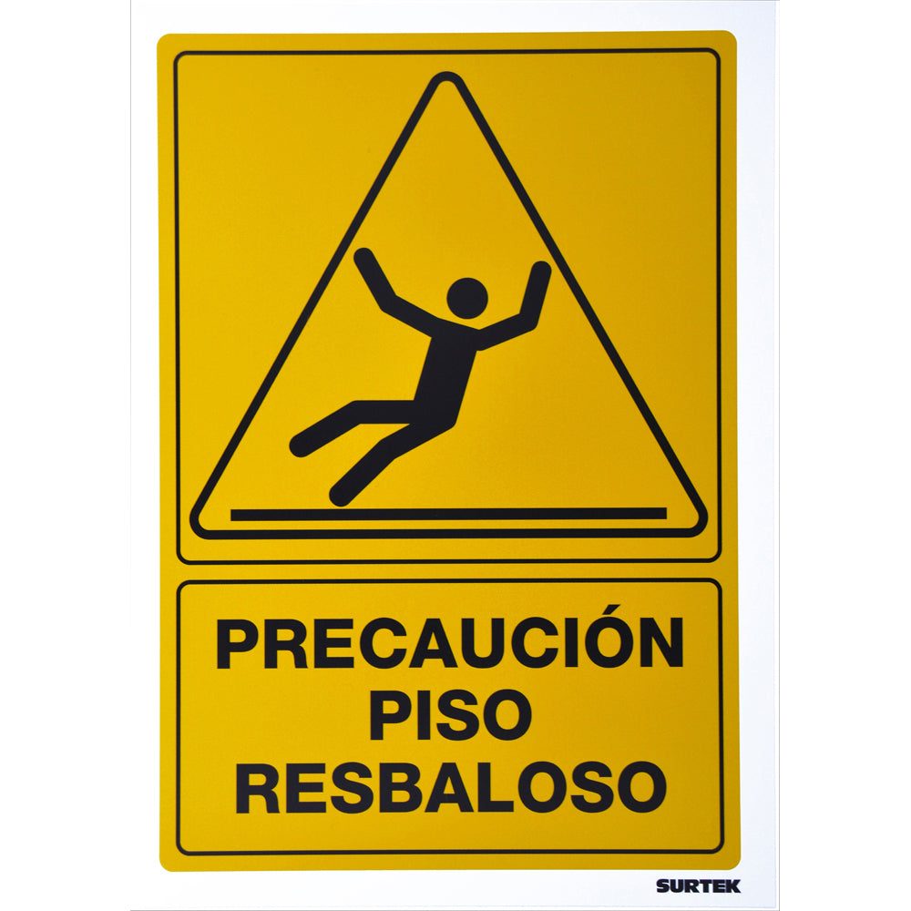 Letrero "Piso resbaloso" Surtek