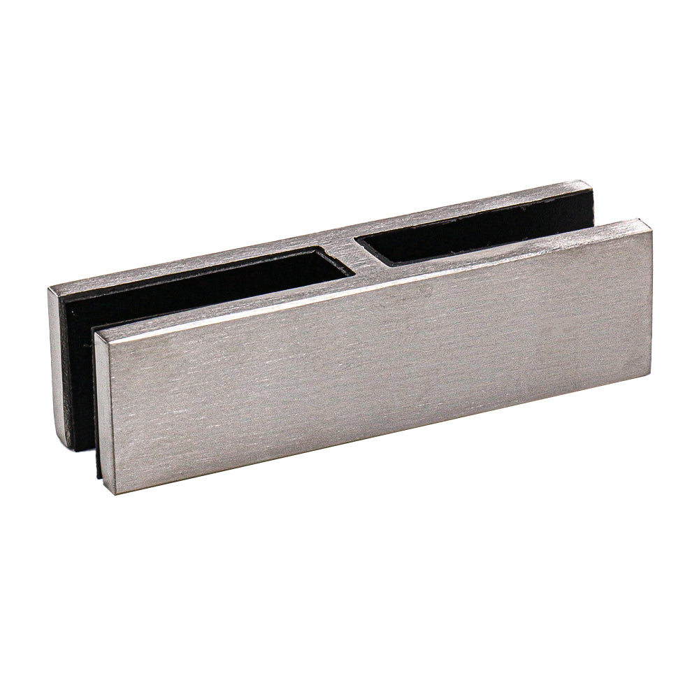 Clip para Vidrio, 180 grados, Vidrio - Vidrio, AISI304, SATIN