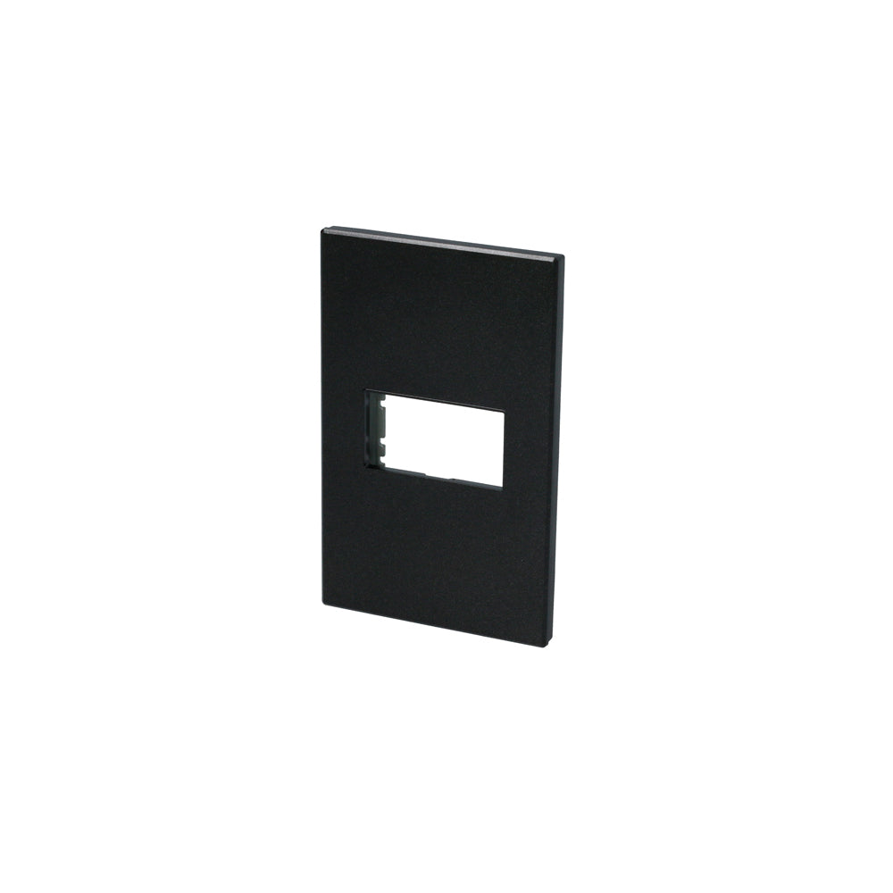 Placa para Interuptotores/ enchufes 1 módulo color negro 1/3 Surtek.
