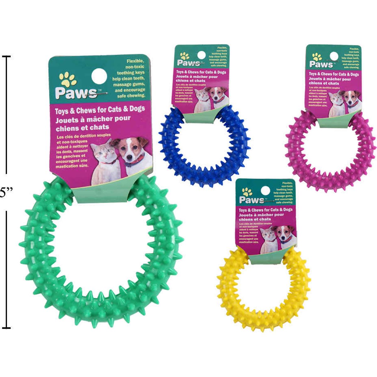Limpiador de dientes para mascotas PVC, 9 cm diámetro (1pza) (Viene en colores variados al azar)