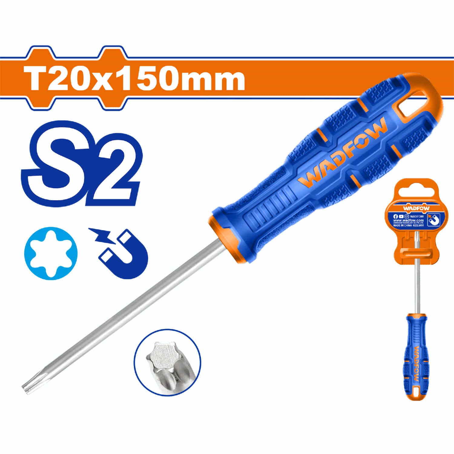Destornillador Torx 6x150mm Material de la hoja: S2 Tipo de punta: Torx T20 Magnético