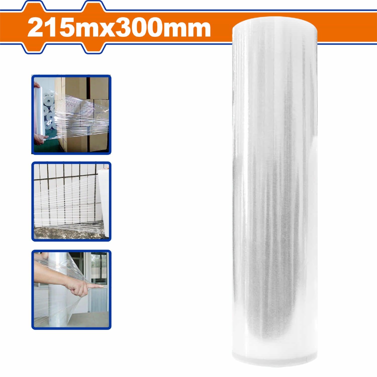 Rollo de Stretch Film Transparente 215mx300mm Protección y durabilidad. Plastico de Embalar