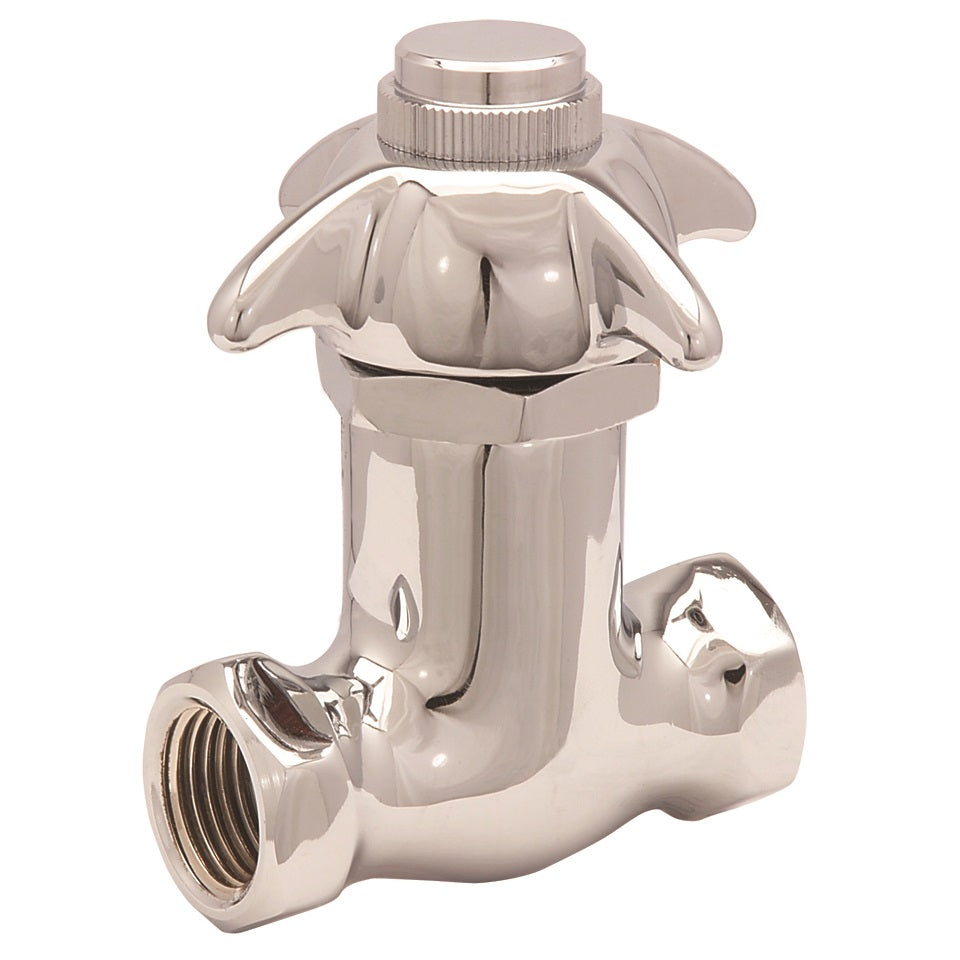 Llave individual para Fluxómetro/ Urinal/ Mingitorio. Cuerpo en latón Acabado cromo baja presión