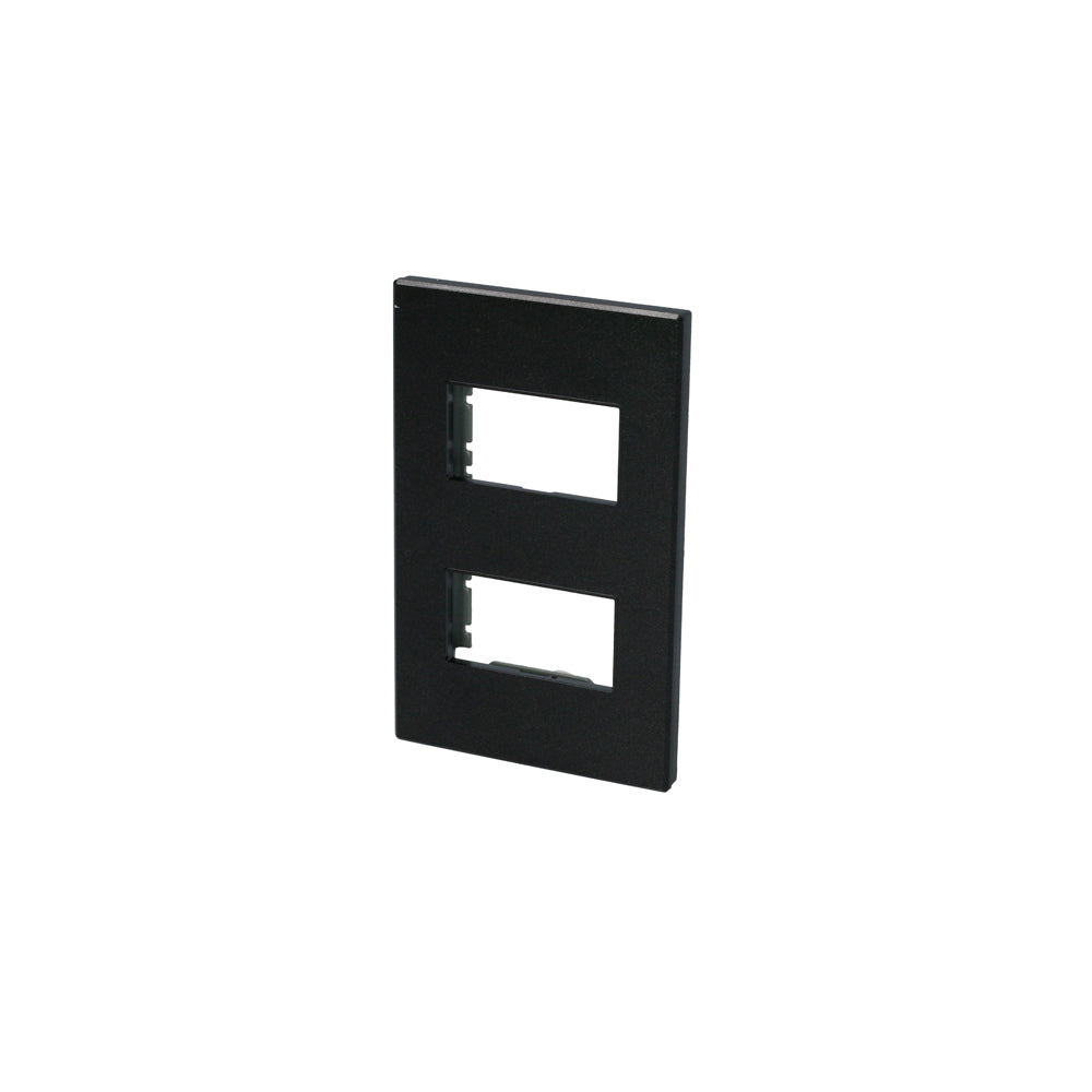 Placa para Interuptotores/ enchufes 12 módulos negro 1/2 Surtek.
