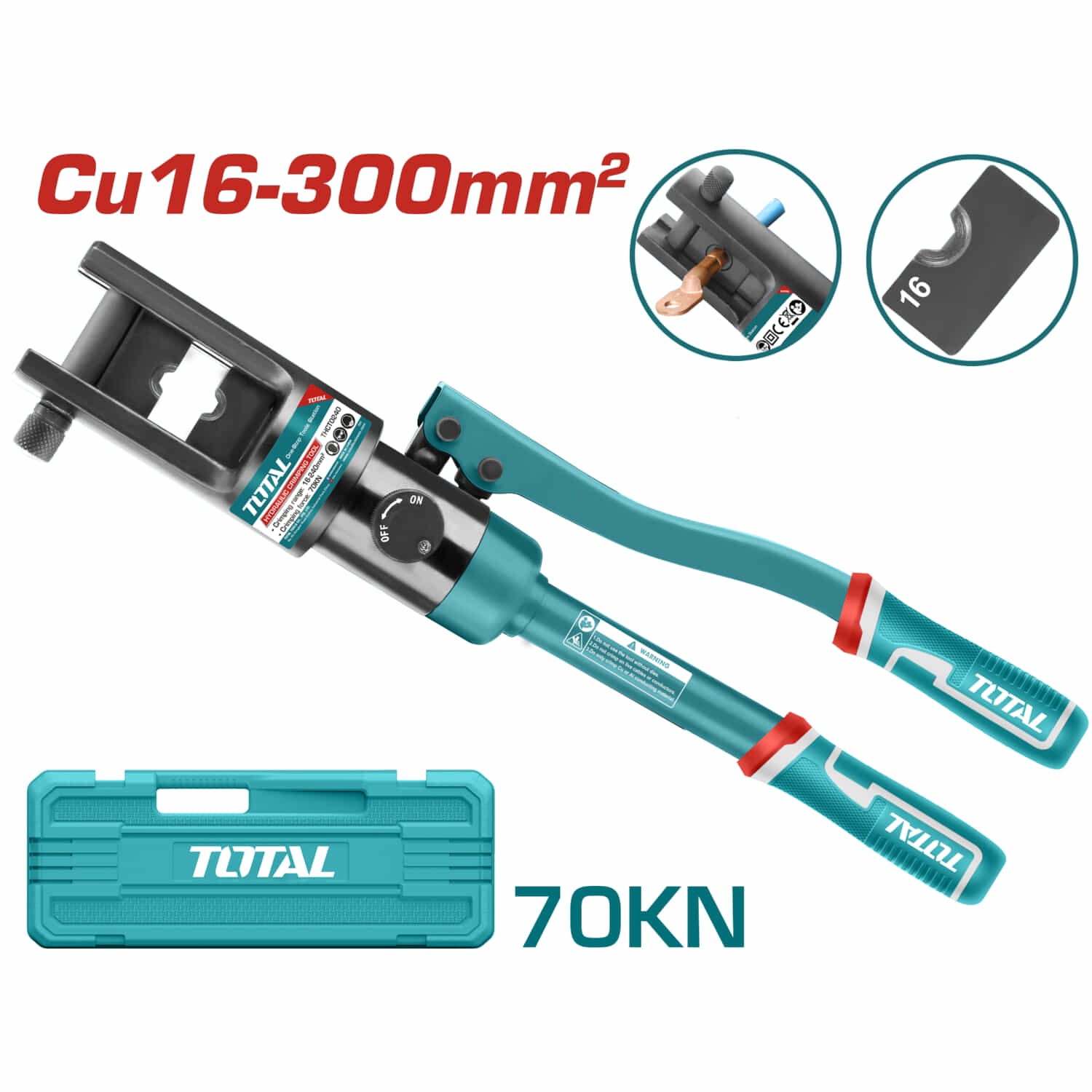 Pinza prensa Hidráulica. Rango De Engaste: CU:16-300mm2 Presión de Trabajo: 70KN Herramienta de Crimpado crimpadora cables electricos