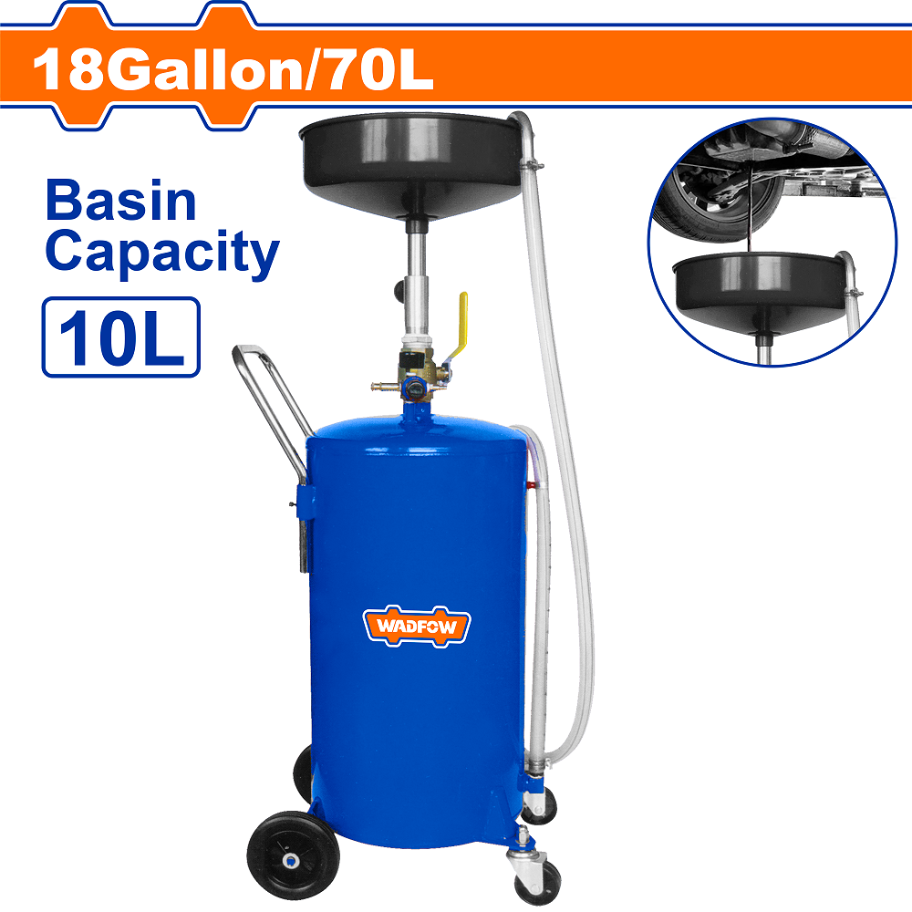 Bandeja Recolectora de Aceite con Expulsor Neumático. Capacidad: 18 Gal. Capacidad de lavabo: 10L taller mecanico