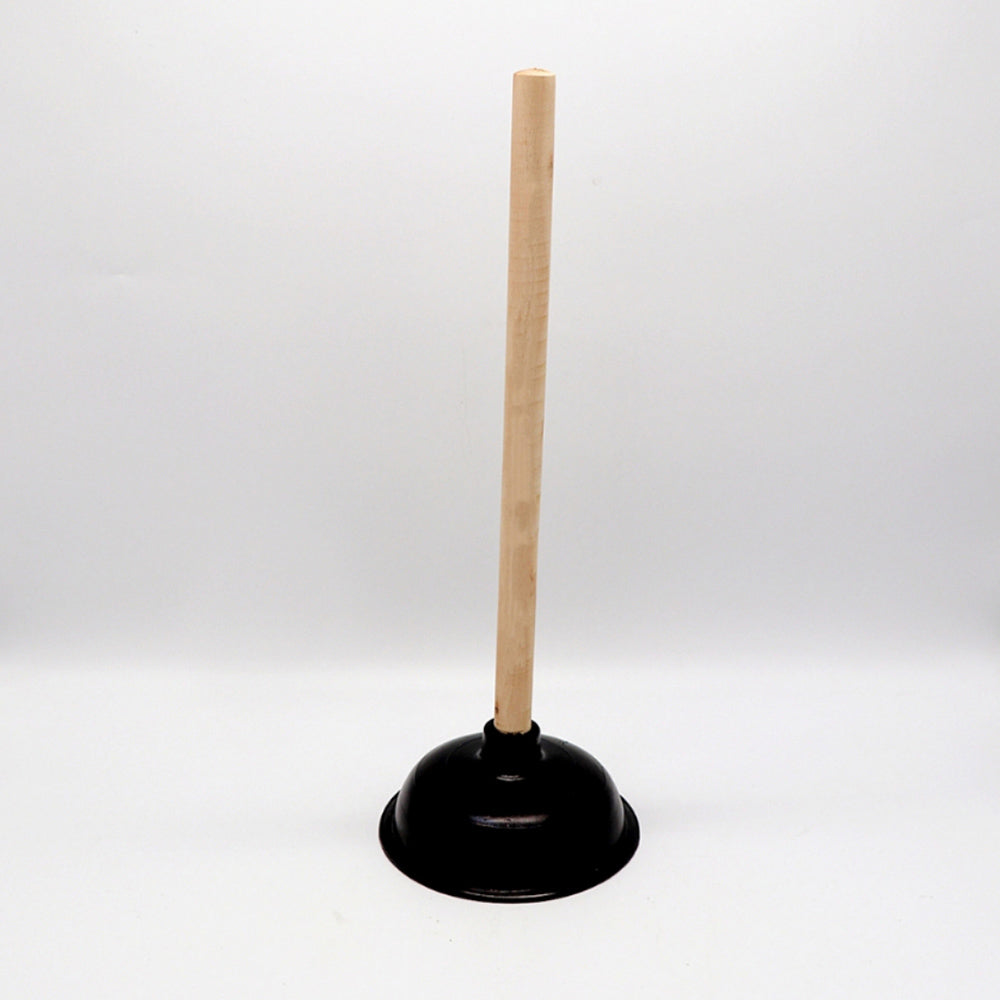 Destapador de inodoro mango madera chupón negro 15 cm x 40 cm alto