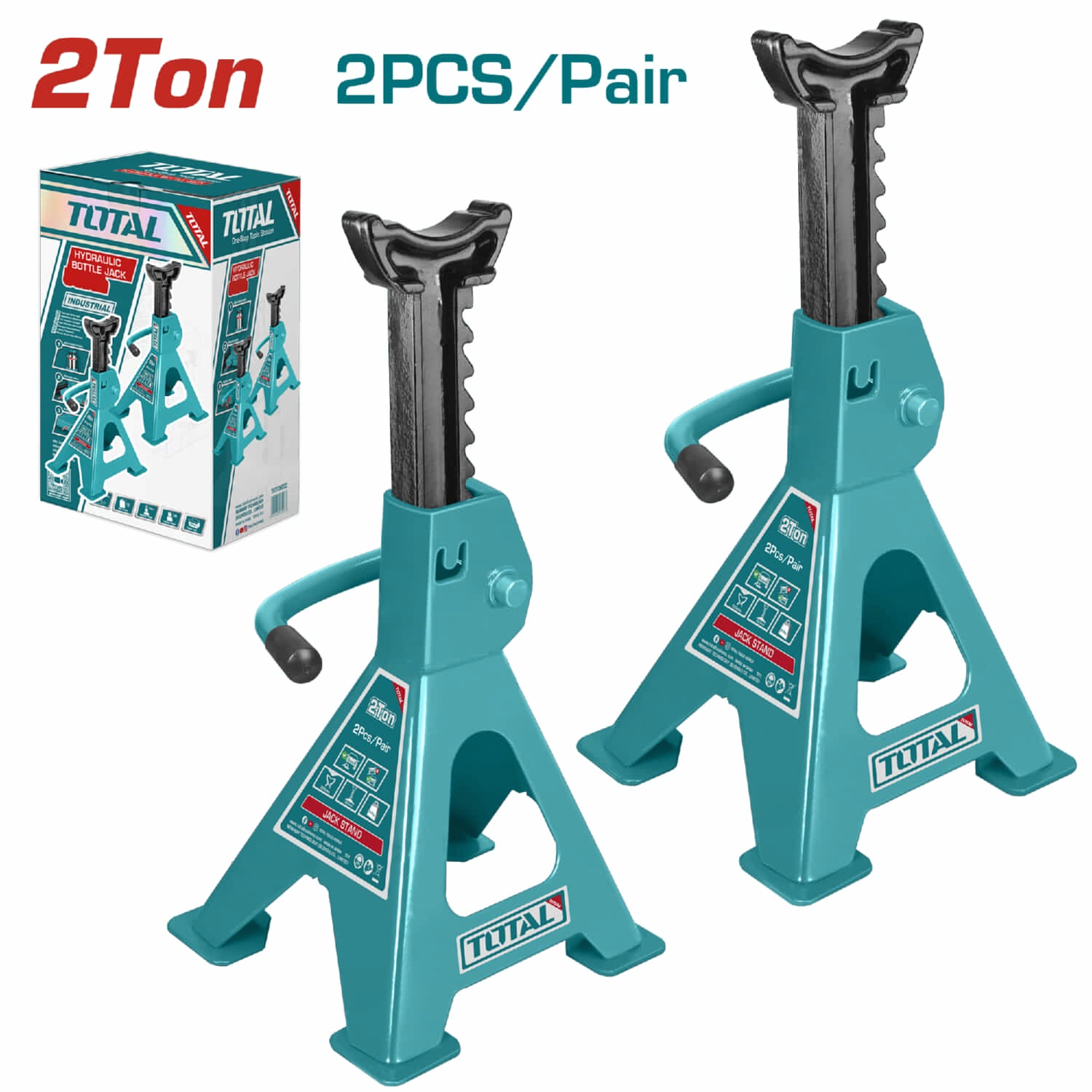 Gatos de Soporte 2 Ton. Alt. Min: 250mm. Alt. Max: 380mm. Se Vende en Par. Jack Stand