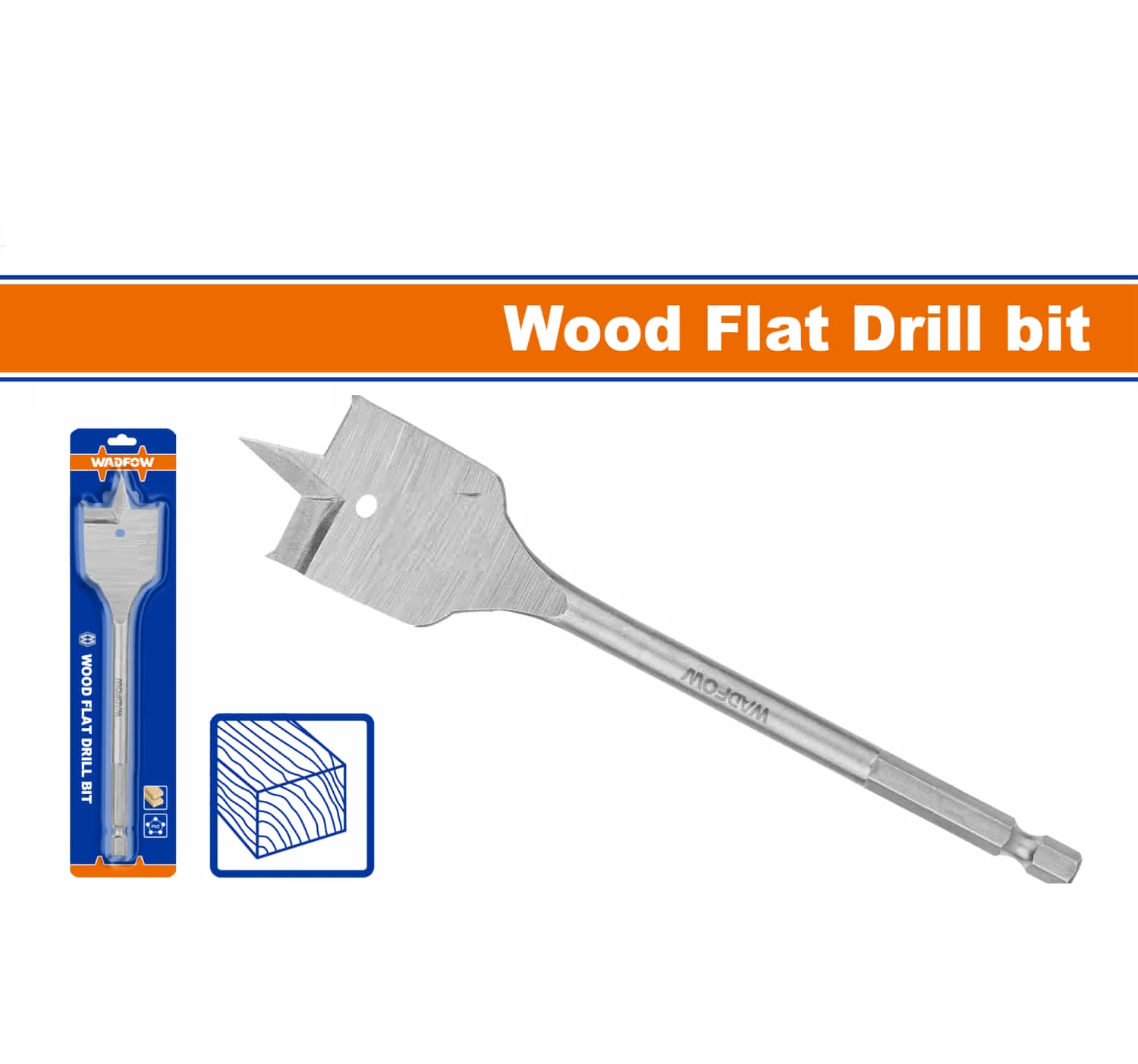 Brocas planas para madera. Zanco hexagonal de 1/4". Manitas Milimétricas para taladro.