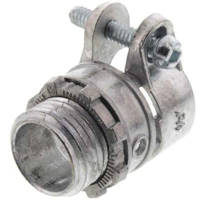 Conectores Rectos de Cajillas metálicas - tubería Greenfield. Material Zinc.