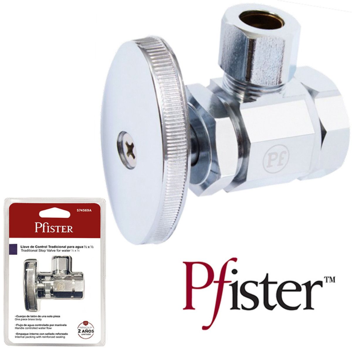 LLAVE DE ANGULO "PRICE PFISTER" SENCILLA 1/2" x 1/2"