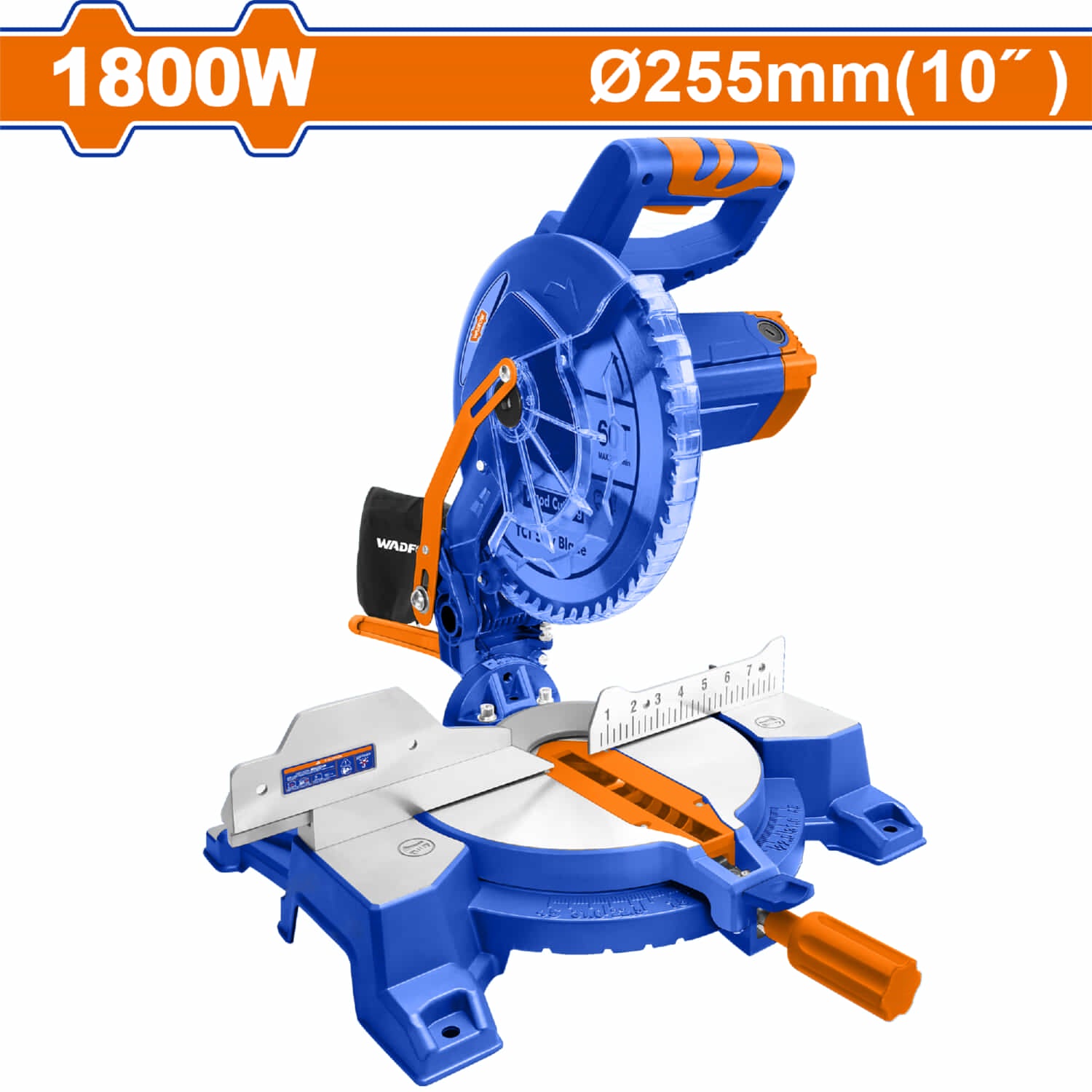 Sierra Ingleteadora 1800W. Veloc.sin carga: 5000rpm. Tamaño cuchilla: 10"x1". Incluye accesorios. Cortadora aluminio madera
