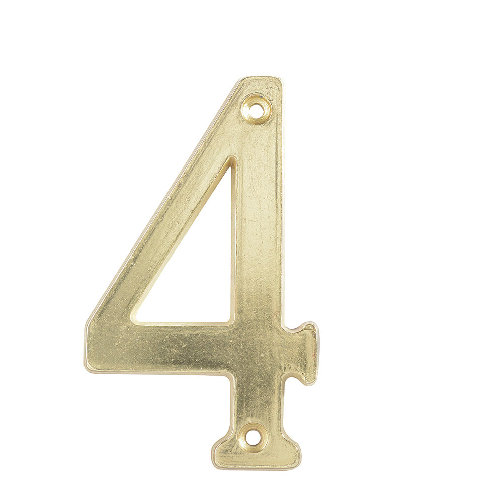 Numero 4 slim 4" latón brillante Lock