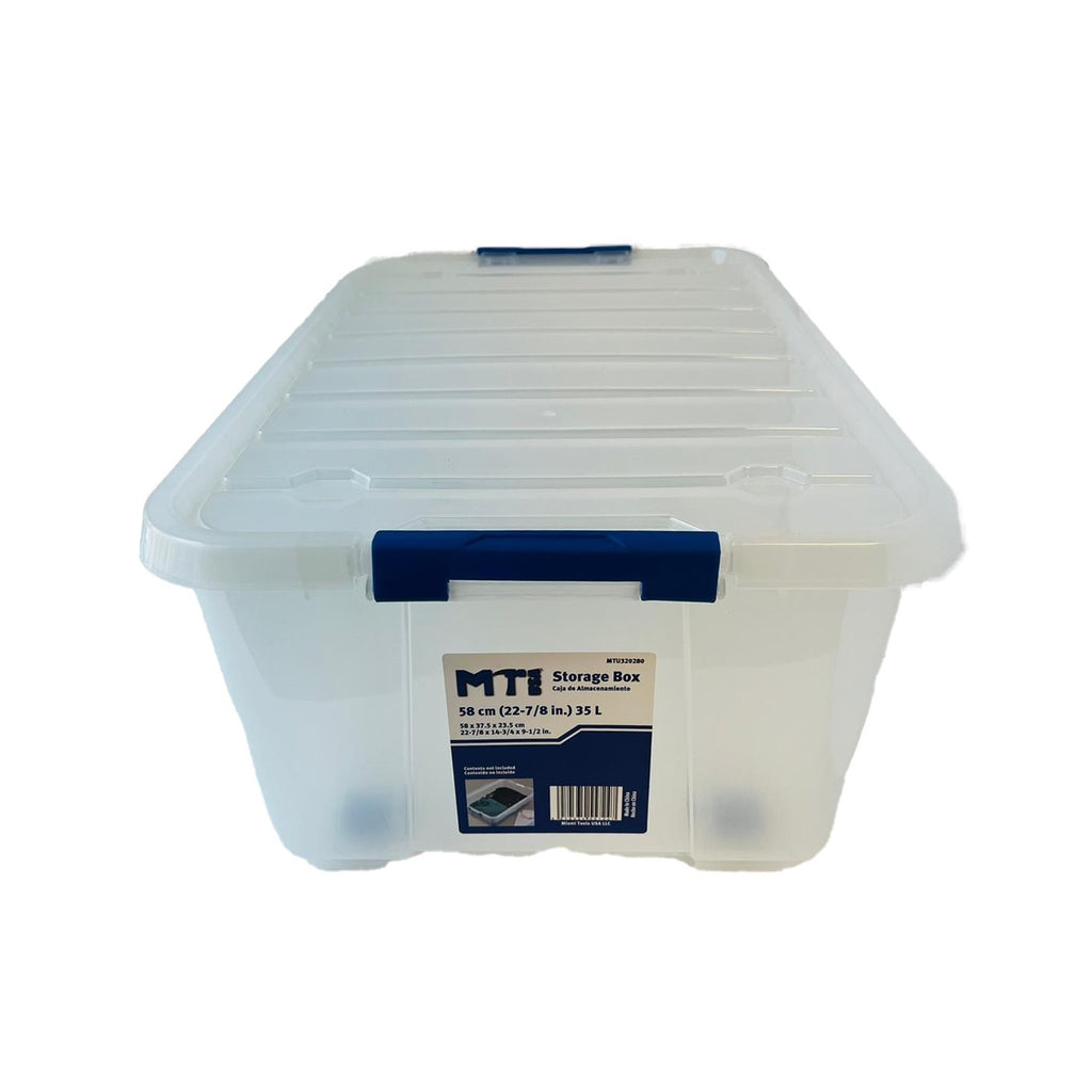 Caja plástica para almacenamiento ,con ruedas. 35 litros. Tactix