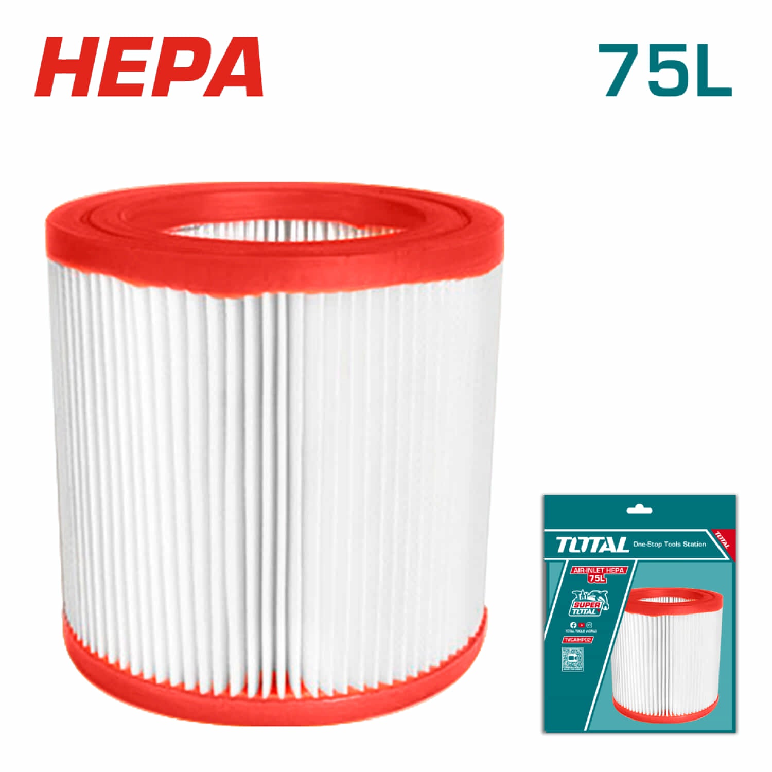 Filtro para Aspiradora TVC24751. HEPA. Nivel de filtrado F8. Eficiencia de filtrado > 95%