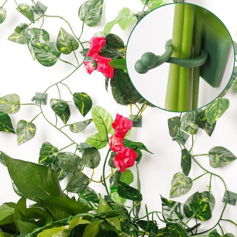 Abrazadera invisible de pared para plantas trepadoras con tape doble contacto. (Paquete de 10 Piezas.)