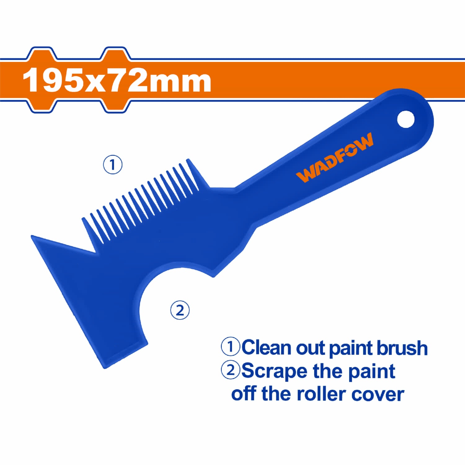 Limpiador de Brochas y Rodillos tipo Peine 195x72mm. Ideal para eliminar exceso de pintura.