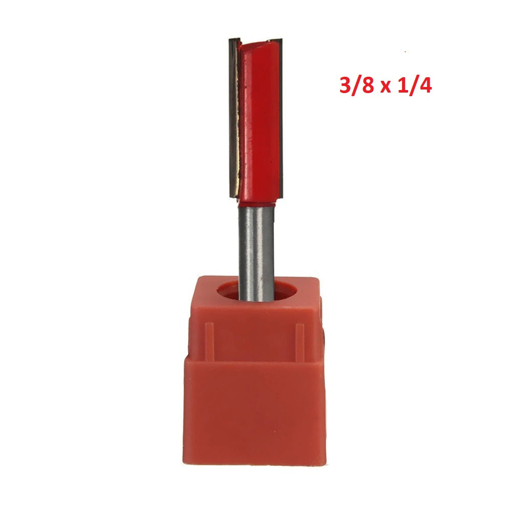 Punta de router recta 3/8*1/4. Vastago de 1/4"