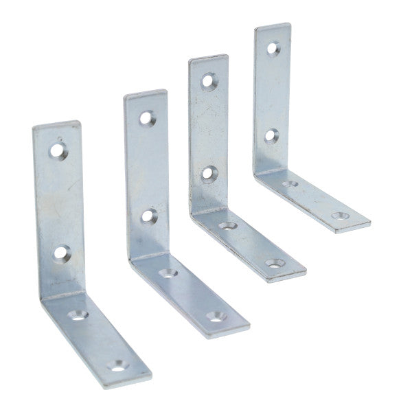 Set de Escuadras de esquina de 90 grados galvanizadas de 3" x 3/4"