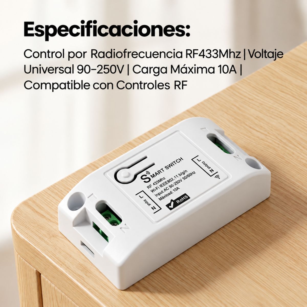Interruptor Inteligente Inalámbrico RF 433 MHz (Radio Frecuencia) Universal Control Remoto de Iluminación y Aparatos Eléctricos 90-250 V