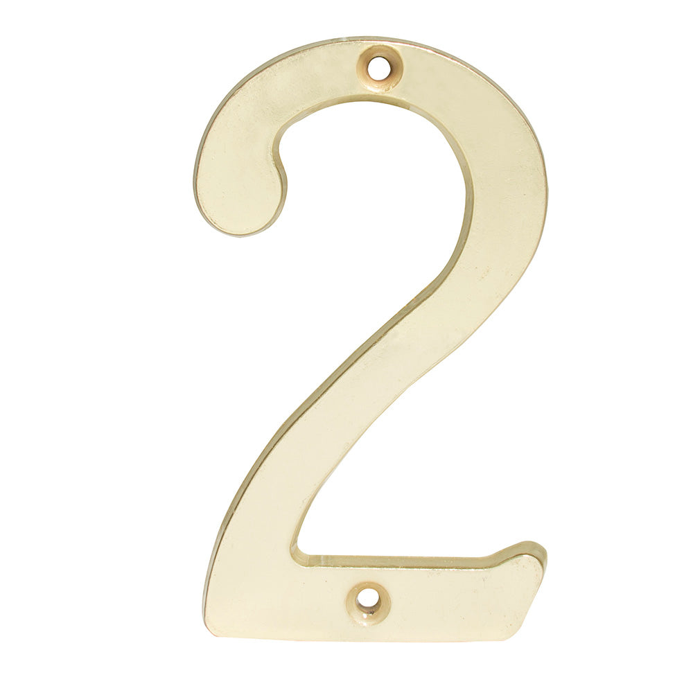 Numero 2 slim 4" latón brillante Lock