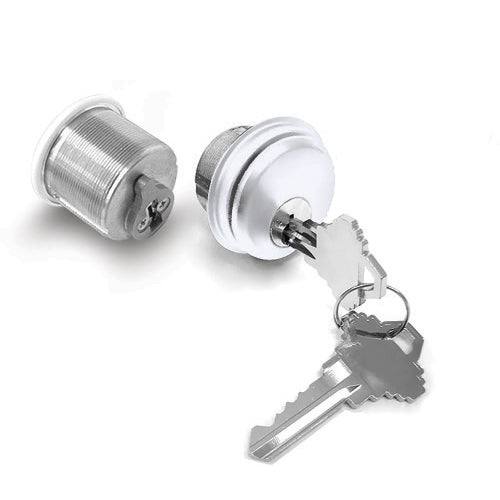 Cilindro Mortise 1-5/32_ Blanco (incluye 2 llaves) Viene en par.