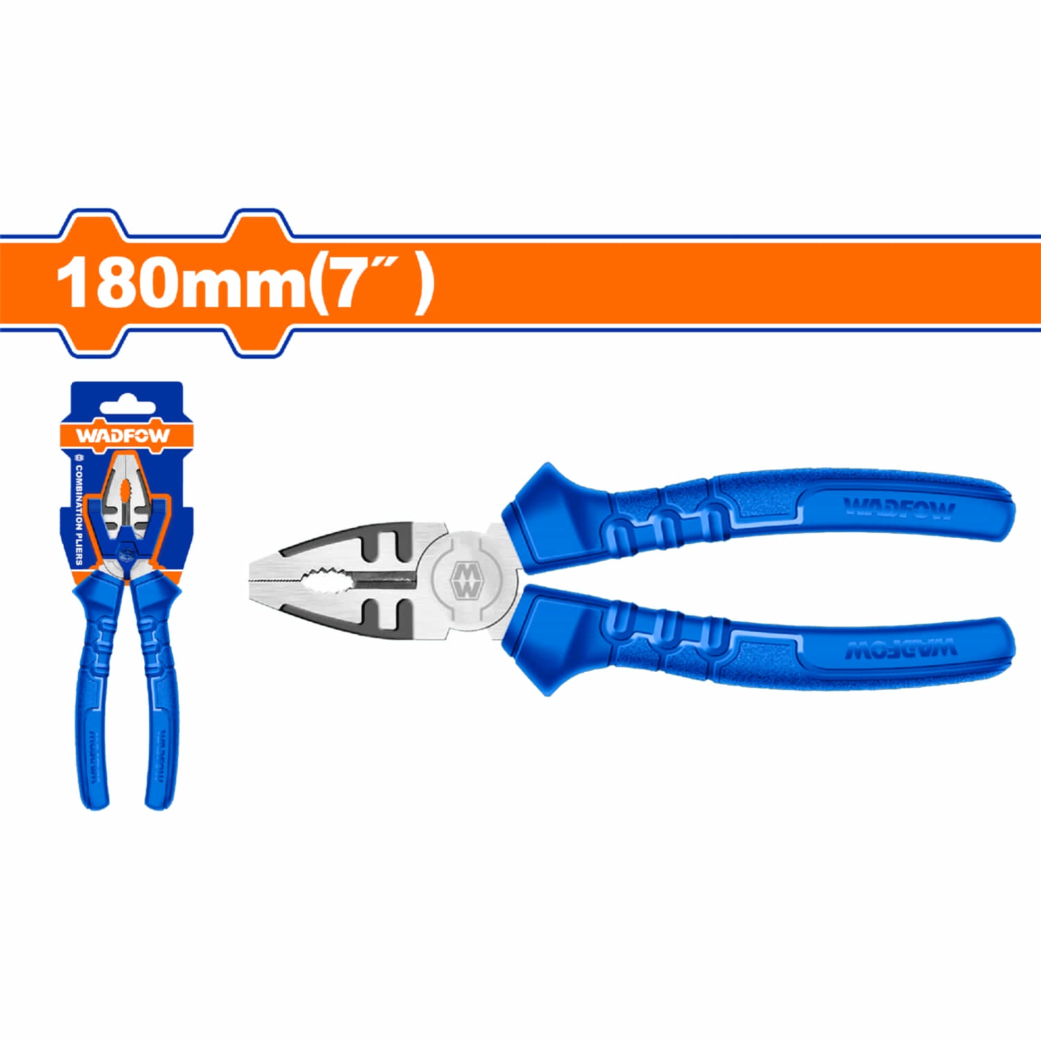 Alicate de combinación 7" Acero al carbono. Pulido. Mango ergonómico