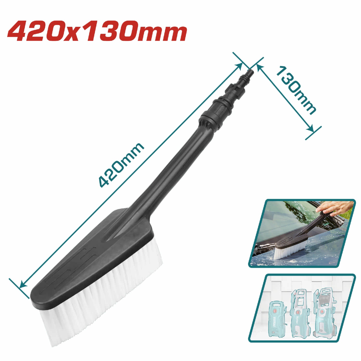 Cepillo Vertical para Pistola de Hidrolavadora. 420 x 130mm Uso en alta presión. accesorio