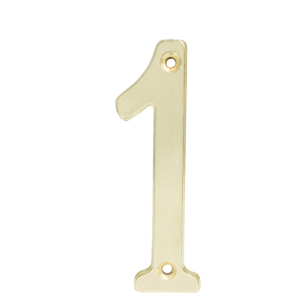Numero 1 slim 4" latón brillante Lock