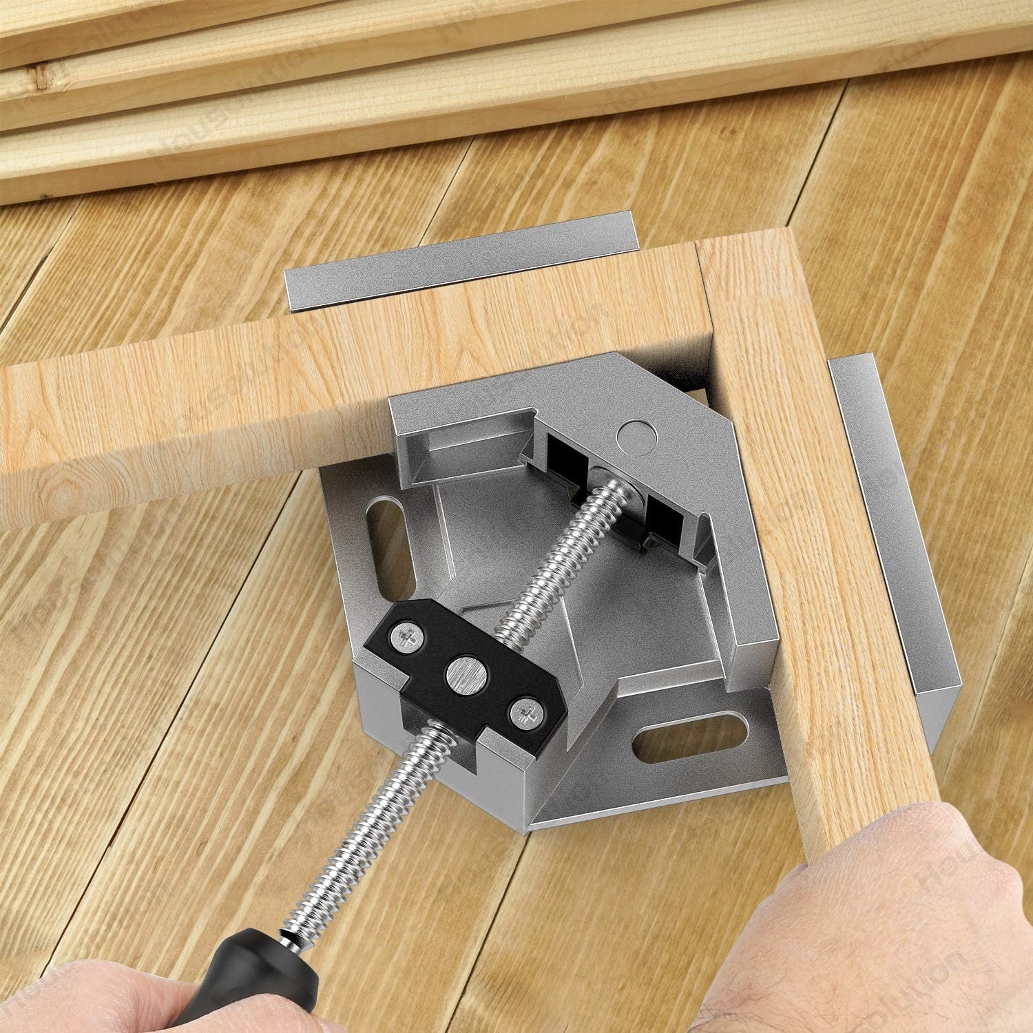 Pinza abrazadera de angulo recto 90 grados 0-68mm. Para esquinas.
