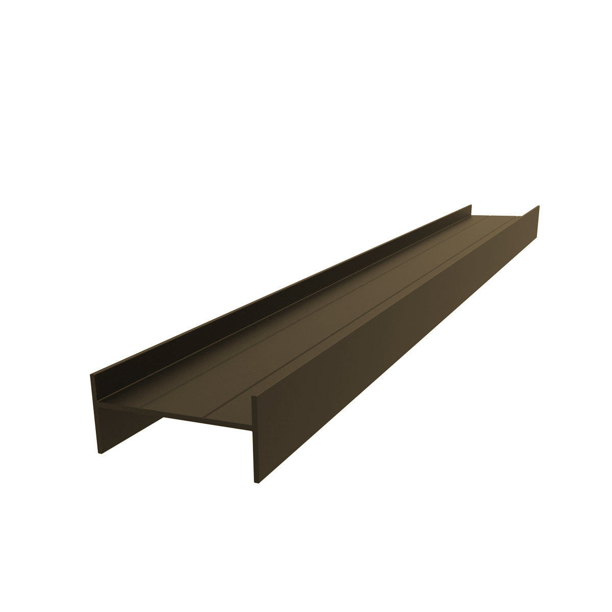 Marco H para Louver Z de 32.5 x 15 mm. Espesor 1.0 mm. Largo 5.85 mts. Acabado Anodizado Bronce 15 M