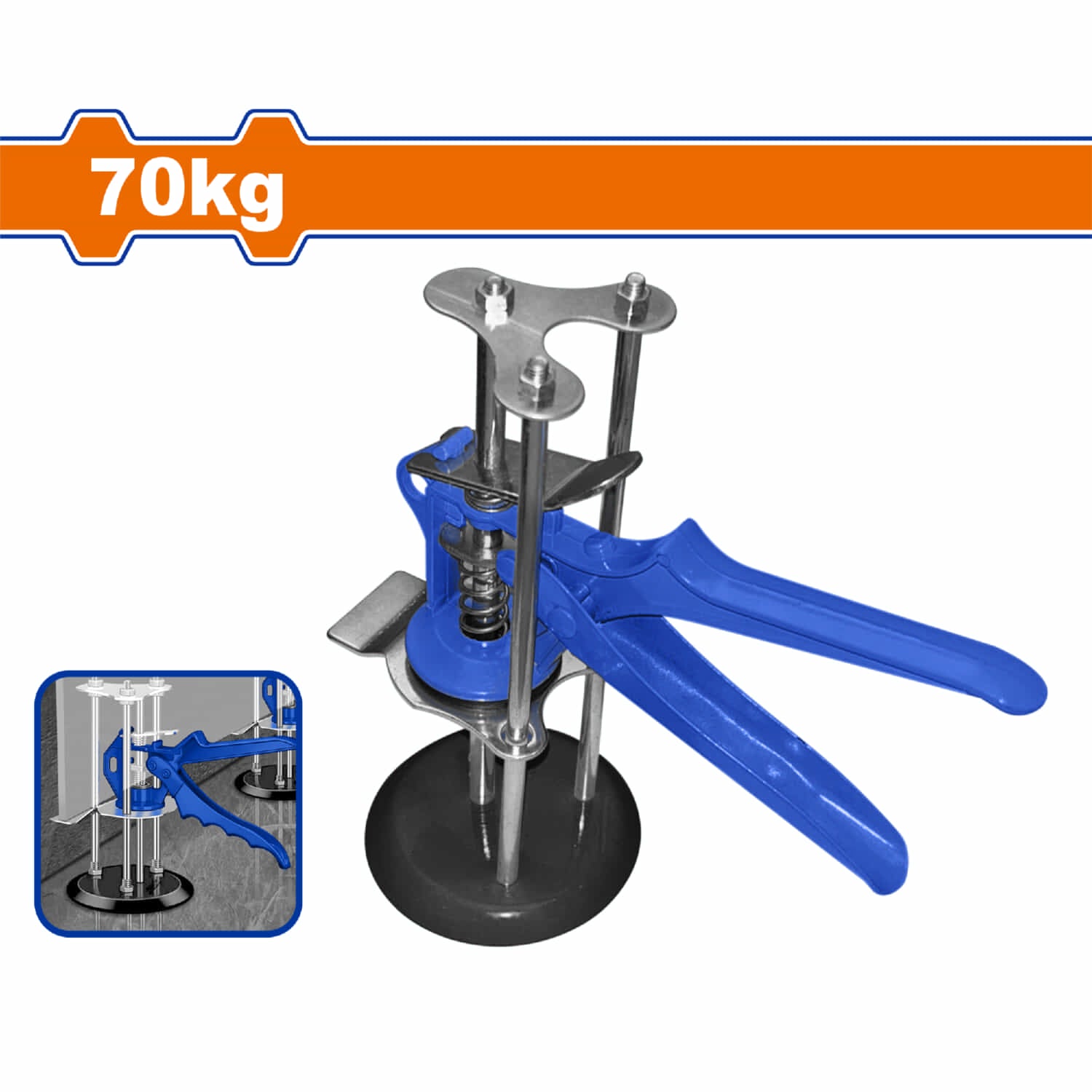 Nivelador de Azulejos de 70kg Diámetro: 8mm Altura Ajustable: 100mm. Ideal para estabilidad. Con chupas para nivelacion
