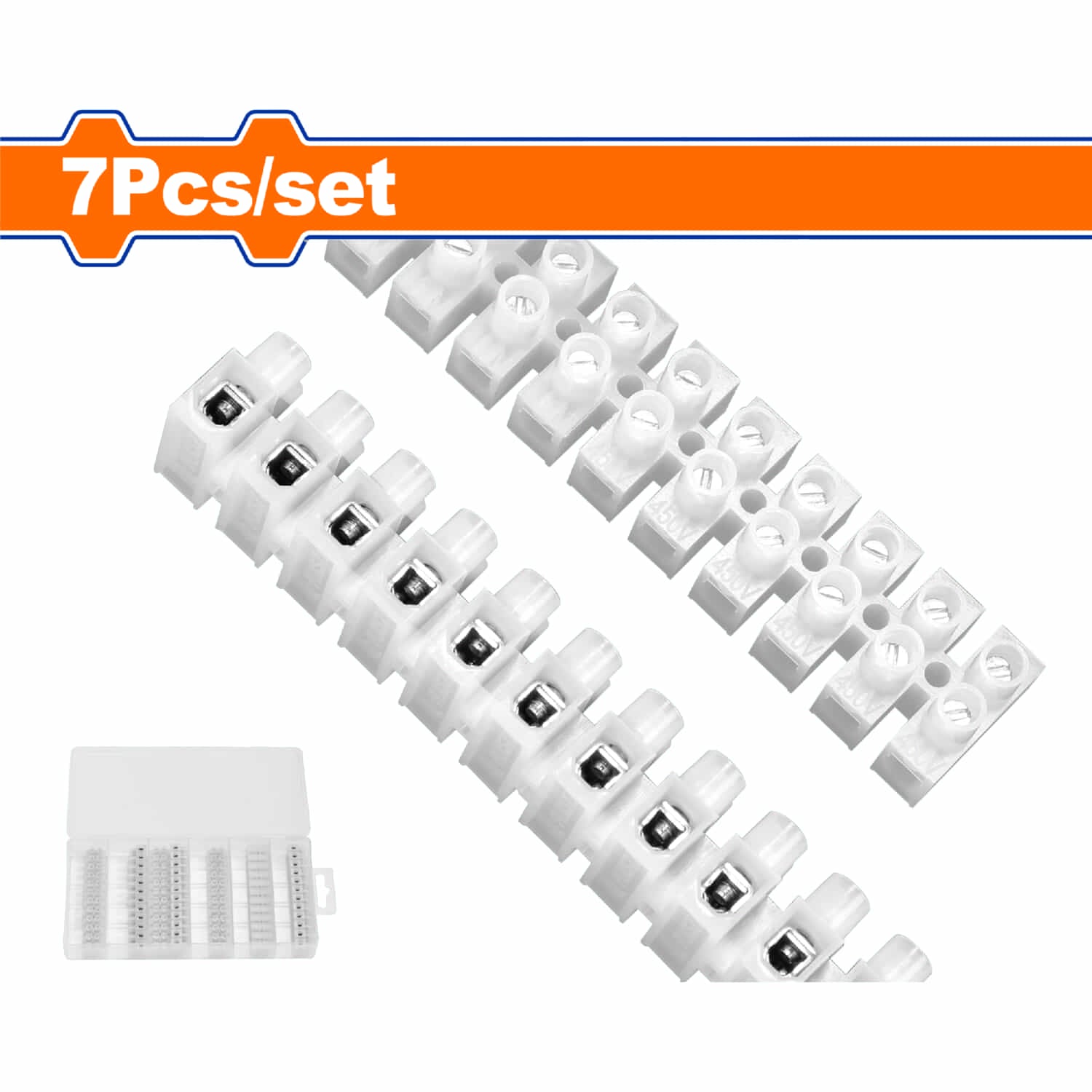 Bloque terminal de Conexión para cableado eléctrico. Kit de 7 piezas. Conector.